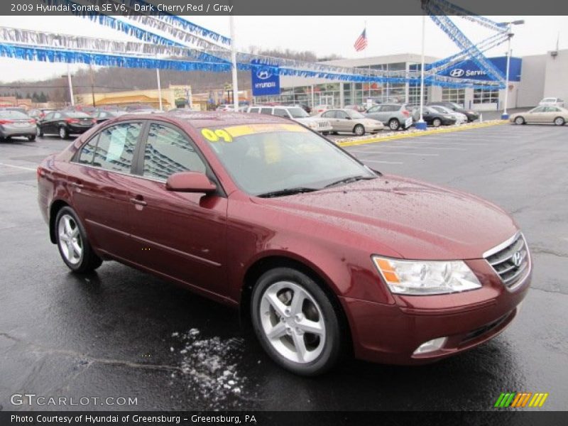 Dark Cherry Red / Gray 2009 Hyundai Sonata SE V6