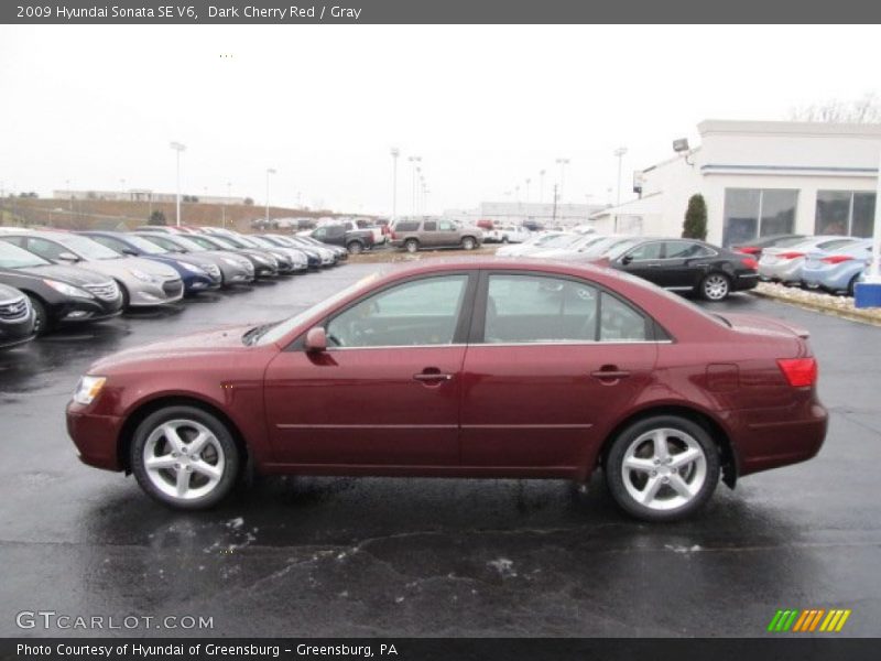 Dark Cherry Red / Gray 2009 Hyundai Sonata SE V6