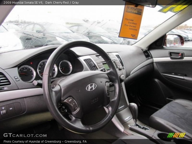 Dark Cherry Red / Gray 2009 Hyundai Sonata SE V6