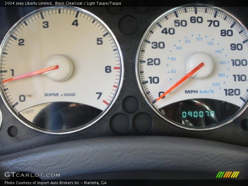 Black Clearcoat / Light Taupe/Taupe 2004 Jeep Liberty Limited