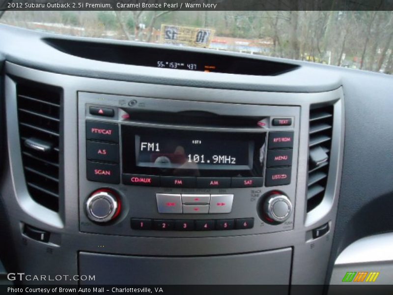 Audio System of 2012 Outback 2.5i Premium