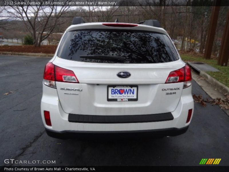 Satin White Pearl / Warm Ivory 2012 Subaru Outback 3.6R Limited