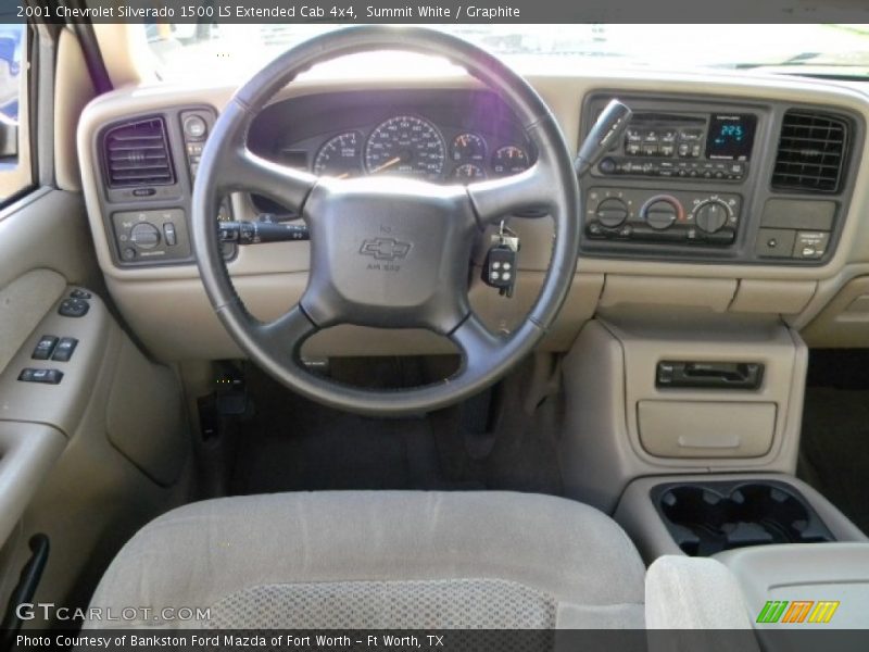 Summit White / Graphite 2001 Chevrolet Silverado 1500 LS Extended Cab 4x4