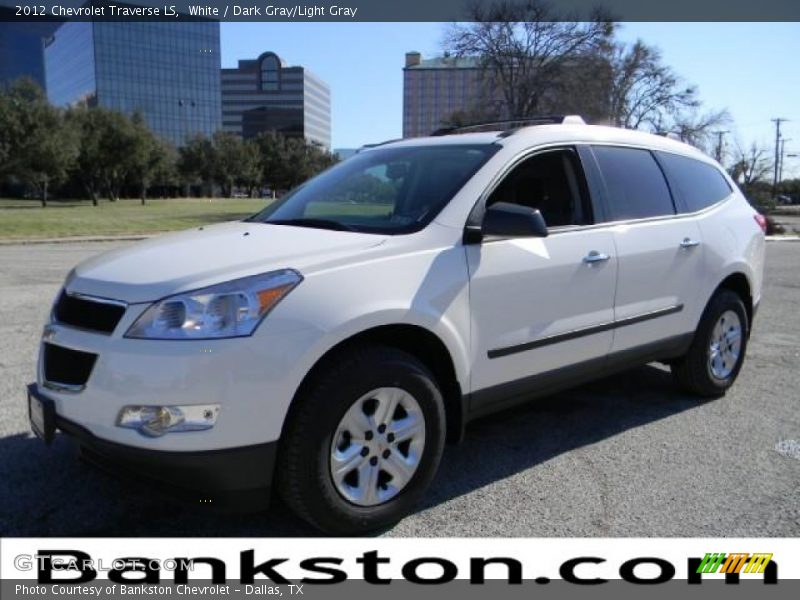 White / Dark Gray/Light Gray 2012 Chevrolet Traverse LS
