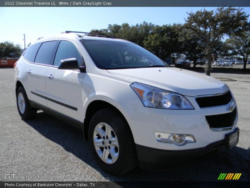 White / Dark Gray/Light Gray 2012 Chevrolet Traverse LS