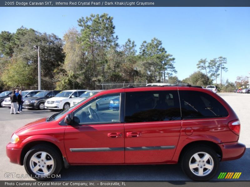 Inferno Red Crystal Pearl / Dark Khaki/Light Graystone 2005 Dodge Caravan SXT