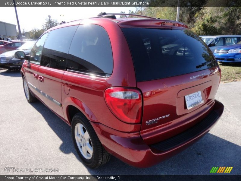 Inferno Red Crystal Pearl / Dark Khaki/Light Graystone 2005 Dodge Caravan SXT