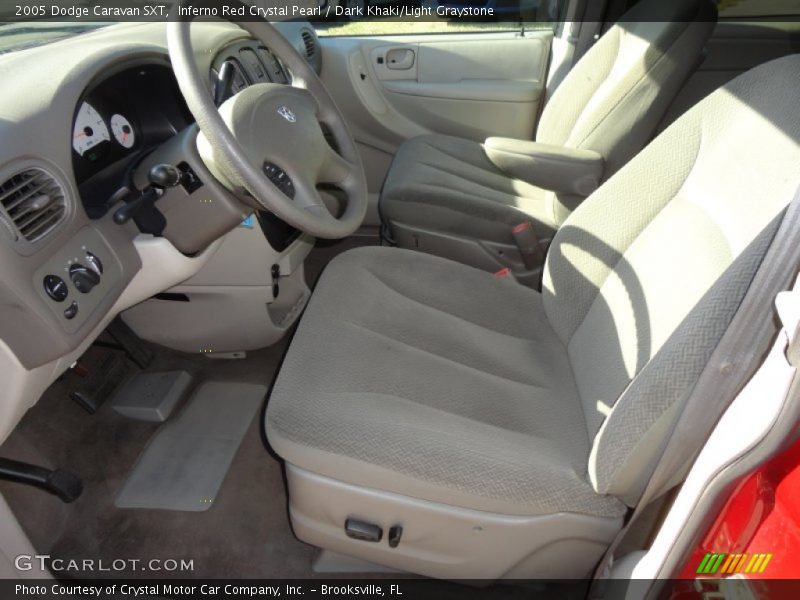 Inferno Red Crystal Pearl / Dark Khaki/Light Graystone 2005 Dodge Caravan SXT