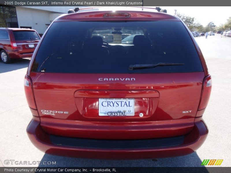 Inferno Red Crystal Pearl / Dark Khaki/Light Graystone 2005 Dodge Caravan SXT