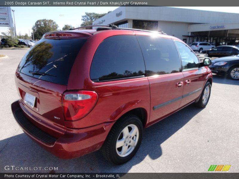 Inferno Red Crystal Pearl / Dark Khaki/Light Graystone 2005 Dodge Caravan SXT