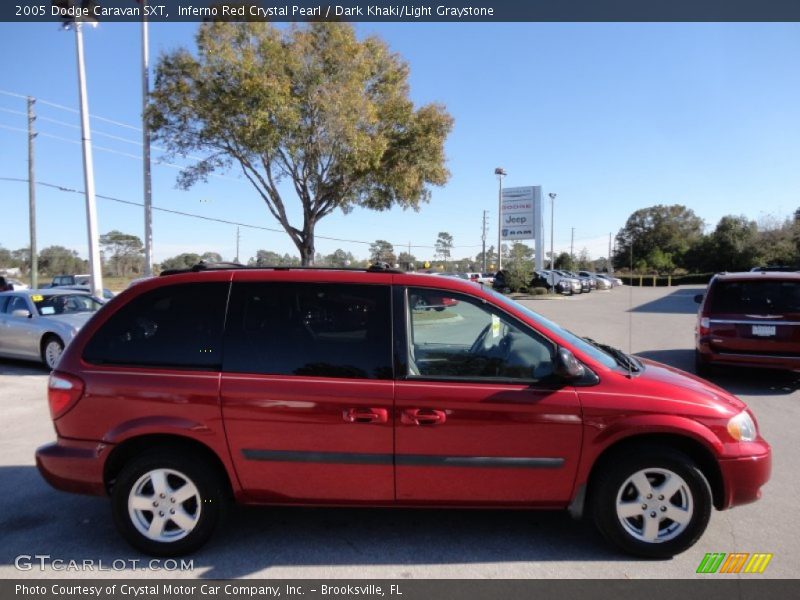 Inferno Red Crystal Pearl / Dark Khaki/Light Graystone 2005 Dodge Caravan SXT