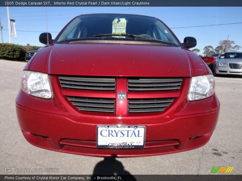 Inferno Red Crystal Pearl / Dark Khaki/Light Graystone 2005 Dodge Caravan SXT