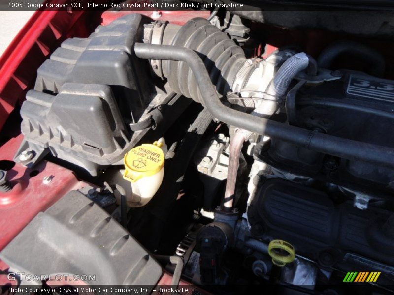 Inferno Red Crystal Pearl / Dark Khaki/Light Graystone 2005 Dodge Caravan SXT