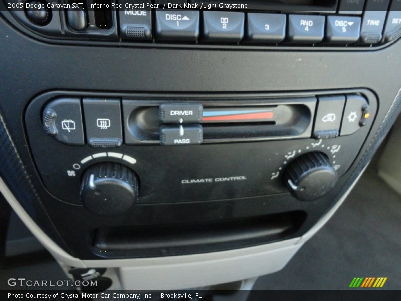Inferno Red Crystal Pearl / Dark Khaki/Light Graystone 2005 Dodge Caravan SXT