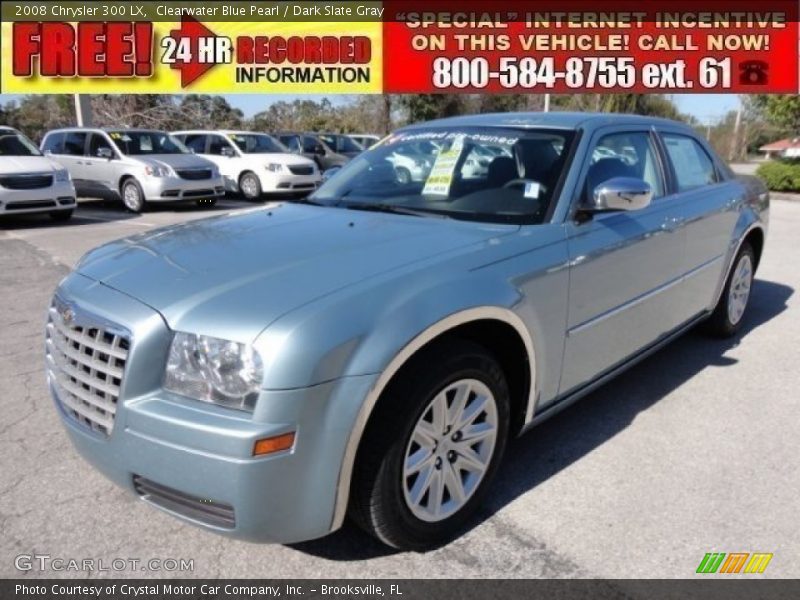Clearwater Blue Pearl / Dark Slate Gray 2008 Chrysler 300 LX
