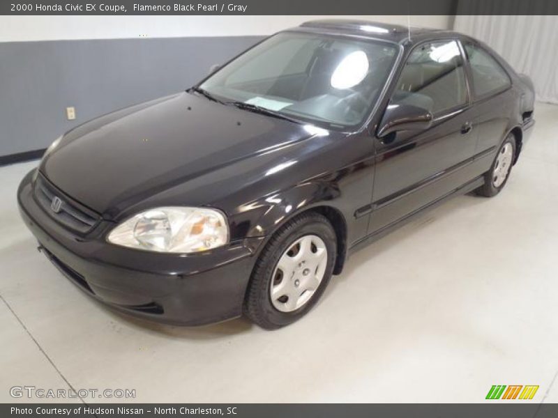 Flamenco Black Pearl / Gray 2000 Honda Civic EX Coupe