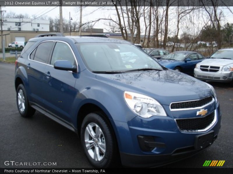 Twilight Blue Metallic / Jet Black 2012 Chevrolet Equinox LT AWD