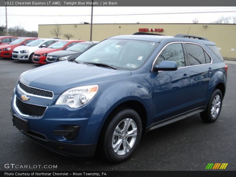 Twilight Blue Metallic / Jet Black 2012 Chevrolet Equinox LT AWD