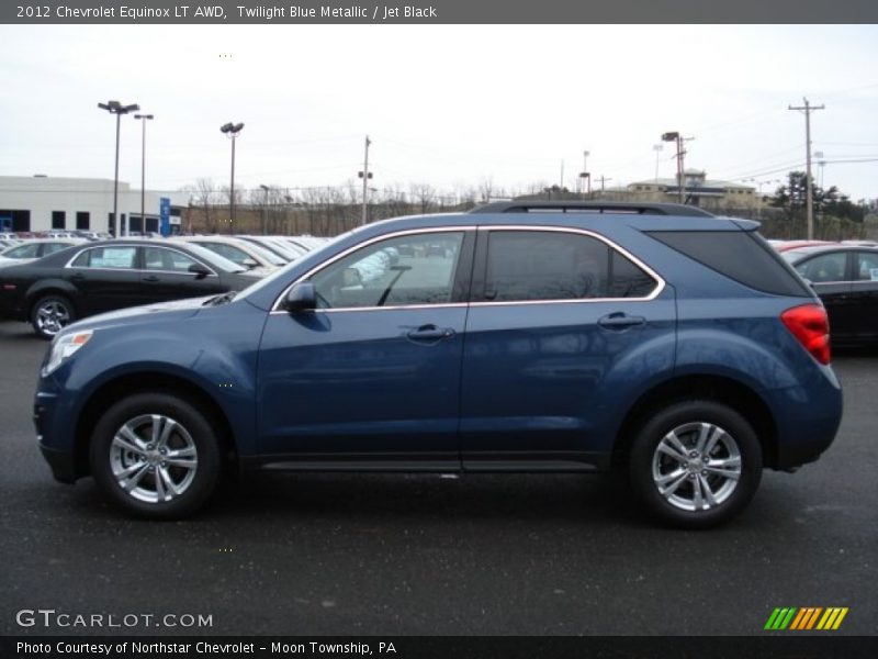 Twilight Blue Metallic / Jet Black 2012 Chevrolet Equinox LT AWD