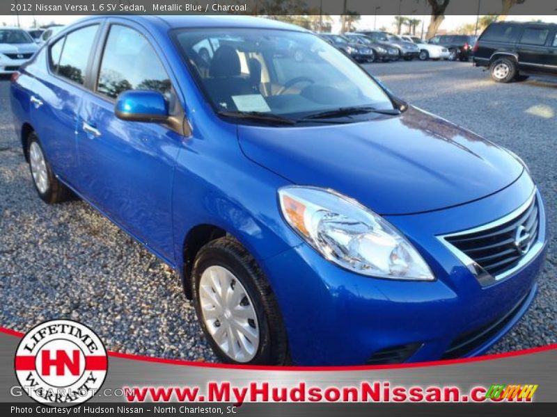 Metallic Blue / Charcoal 2012 Nissan Versa 1.6 SV Sedan