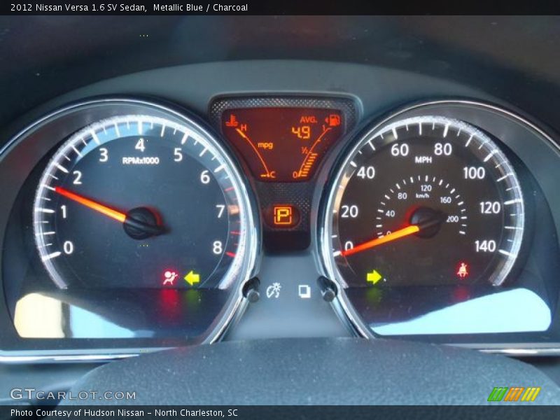 Metallic Blue / Charcoal 2012 Nissan Versa 1.6 SV Sedan