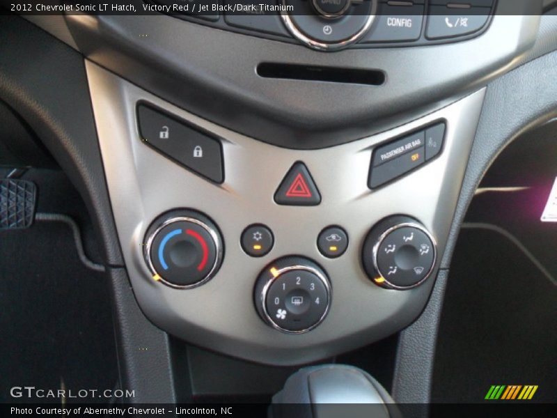 Victory Red / Jet Black/Dark Titanium 2012 Chevrolet Sonic LT Hatch