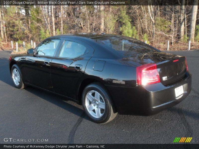 Brilliant Black Crystal Pearl / Dark Slate Gray/Light Graystone 2007 Dodge Charger