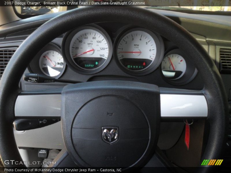 Brilliant Black Crystal Pearl / Dark Slate Gray/Light Graystone 2007 Dodge Charger