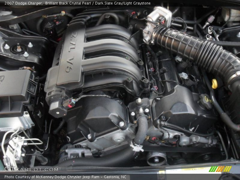Brilliant Black Crystal Pearl / Dark Slate Gray/Light Graystone 2007 Dodge Charger