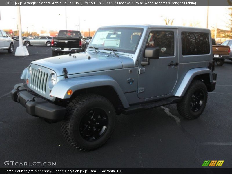 Winter Chill Pearl / Black with Polar White Accents/Orange Stitching 2012 Jeep Wrangler Sahara Arctic Edition 4x4