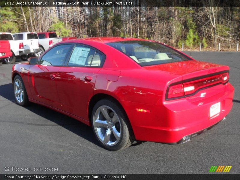 Redline 3-Coat Pearl / Black/Light Frost Beige 2012 Dodge Charger SXT
