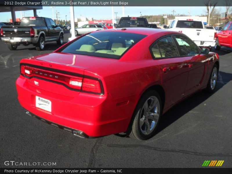 Redline 3-Coat Pearl / Black/Light Frost Beige 2012 Dodge Charger SXT