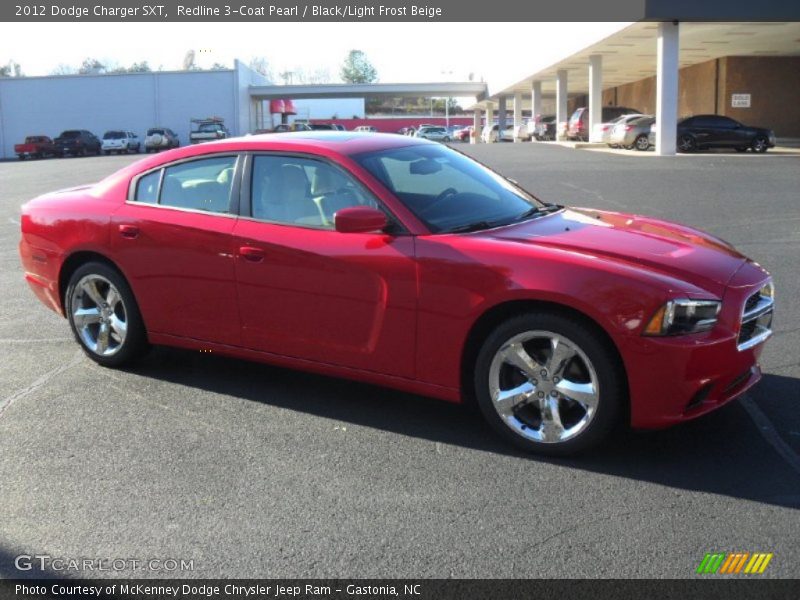 Redline 3-Coat Pearl / Black/Light Frost Beige 2012 Dodge Charger SXT