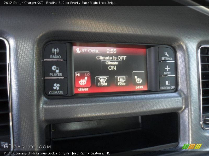 Redline 3-Coat Pearl / Black/Light Frost Beige 2012 Dodge Charger SXT