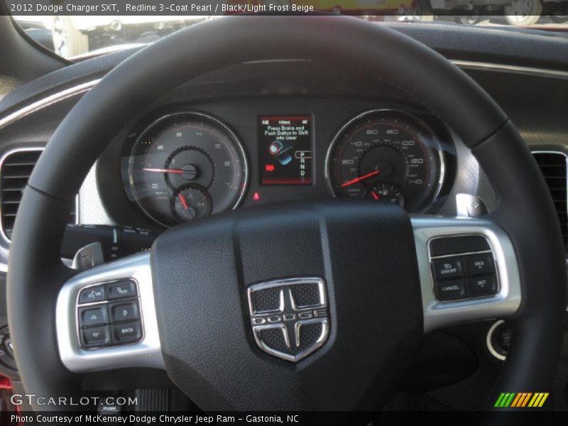 Redline 3-Coat Pearl / Black/Light Frost Beige 2012 Dodge Charger SXT