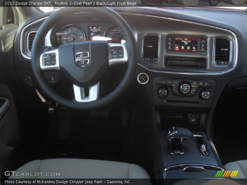 Redline 3-Coat Pearl / Black/Light Frost Beige 2012 Dodge Charger SXT