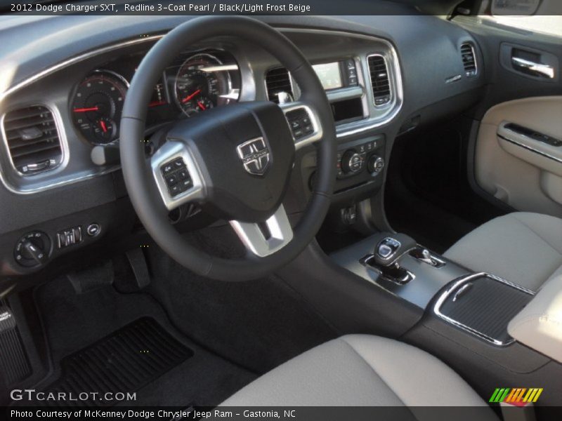 Redline 3-Coat Pearl / Black/Light Frost Beige 2012 Dodge Charger SXT