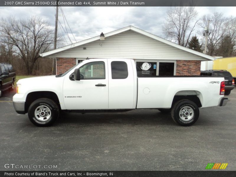 Summit White / Dark Titanium 2007 GMC Sierra 2500HD SLE Extended Cab 4x4
