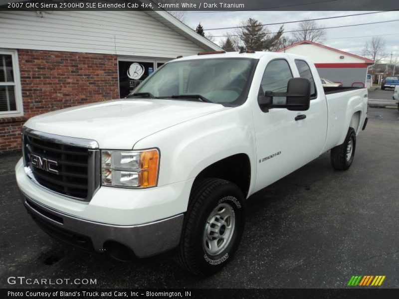 Summit White / Dark Titanium 2007 GMC Sierra 2500HD SLE Extended Cab 4x4