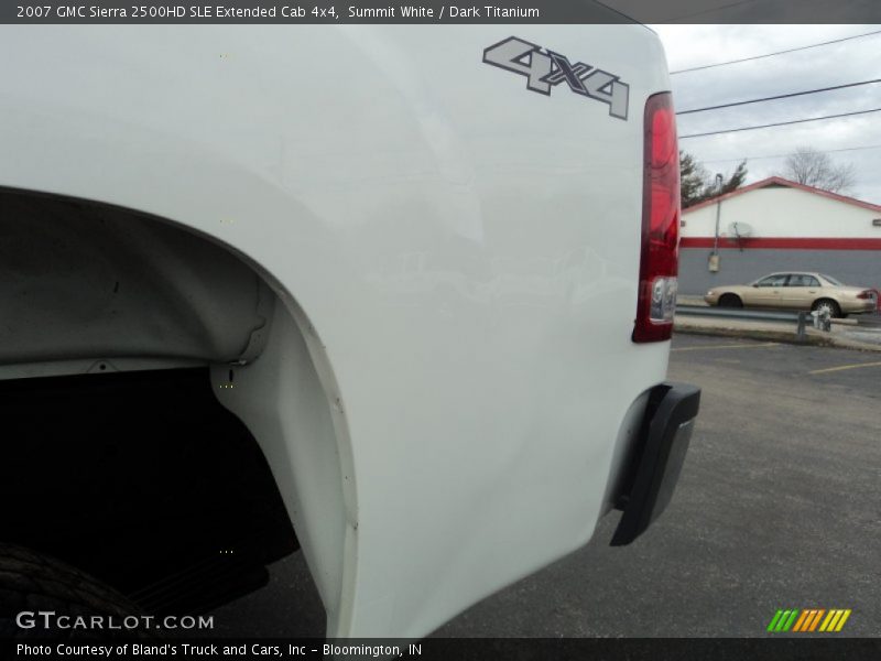 Summit White / Dark Titanium 2007 GMC Sierra 2500HD SLE Extended Cab 4x4