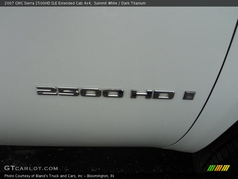 Summit White / Dark Titanium 2007 GMC Sierra 2500HD SLE Extended Cab 4x4