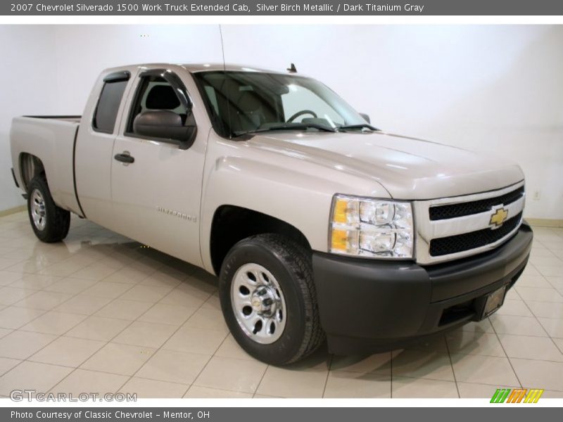 Silver Birch Metallic / Dark Titanium Gray 2007 Chevrolet Silverado 1500 Work Truck Extended Cab