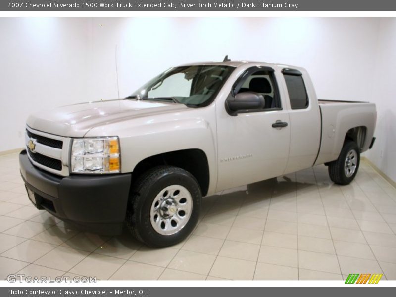 Silver Birch Metallic / Dark Titanium Gray 2007 Chevrolet Silverado 1500 Work Truck Extended Cab