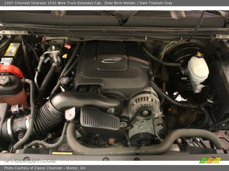 Silver Birch Metallic / Dark Titanium Gray 2007 Chevrolet Silverado 1500 Work Truck Extended Cab
