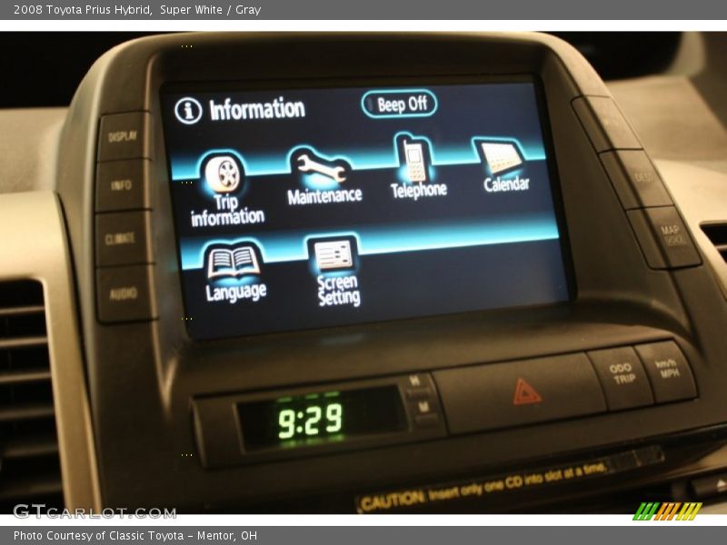 Super White / Gray 2008 Toyota Prius Hybrid
