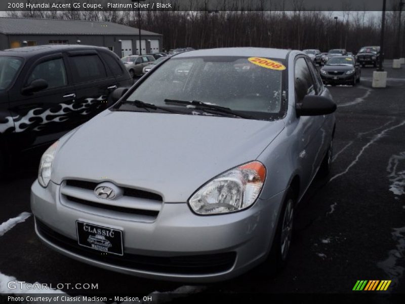 Platinum Silver / Black 2008 Hyundai Accent GS Coupe