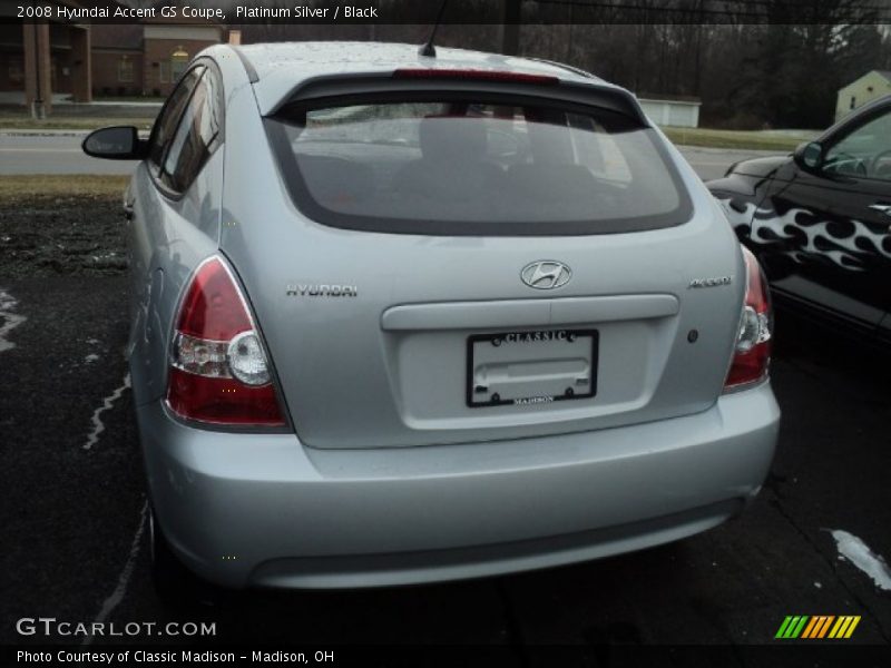 Platinum Silver / Black 2008 Hyundai Accent GS Coupe