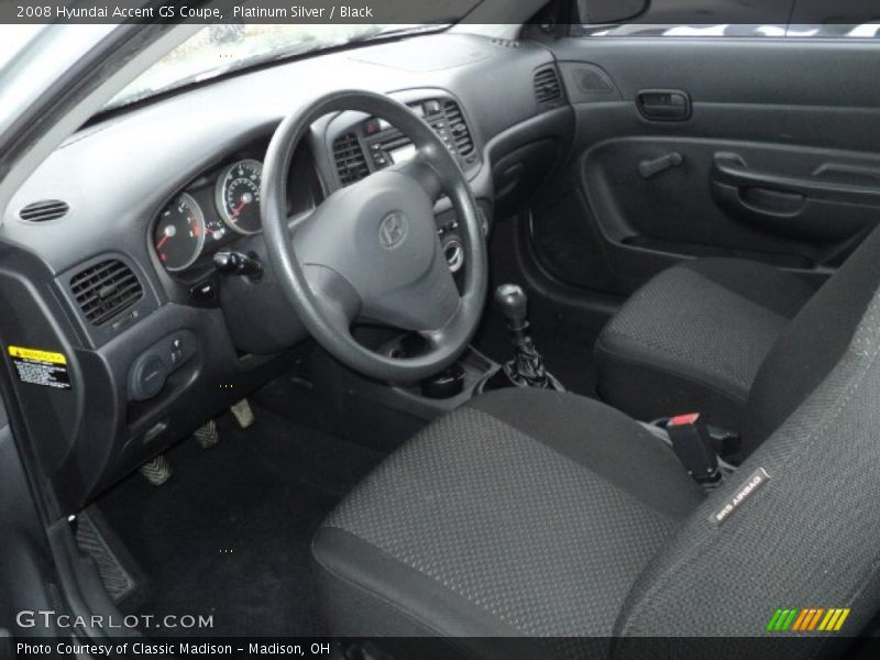 Platinum Silver / Black 2008 Hyundai Accent GS Coupe