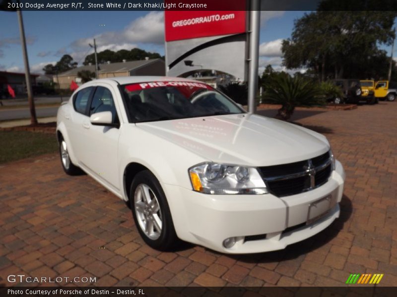 Stone White / Dark Khaki/Light Graystone 2010 Dodge Avenger R/T