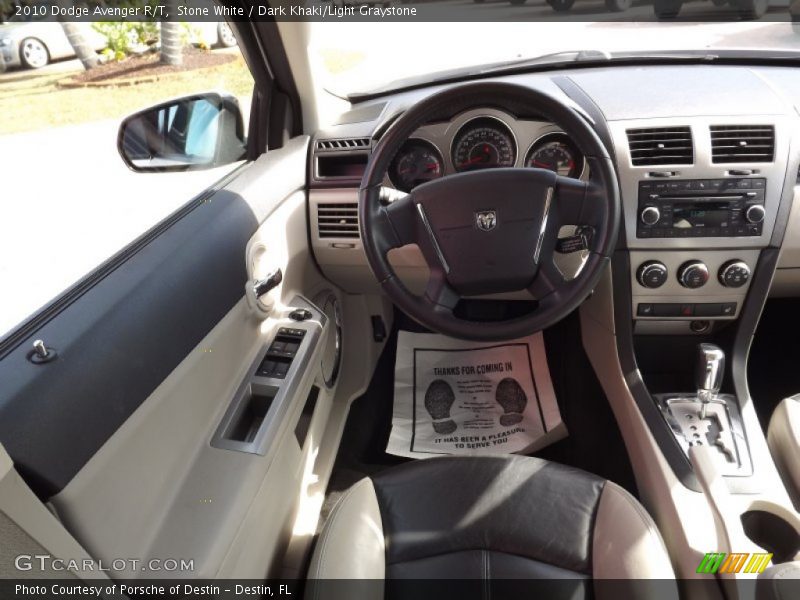 Stone White / Dark Khaki/Light Graystone 2010 Dodge Avenger R/T